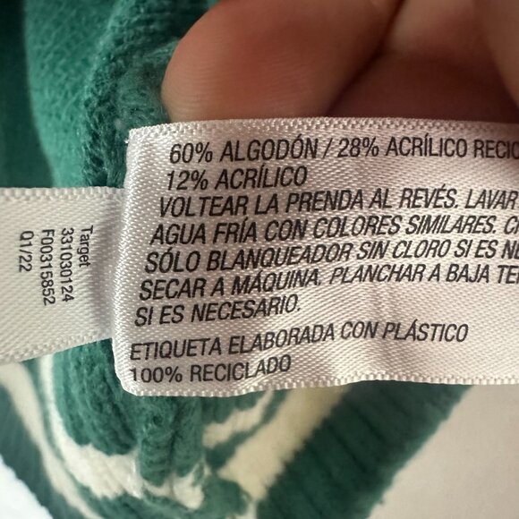 Wild Fable sz S Sweater Vest Oversized Cable-Knit V-Neck Blue & Green tennisprep - Picture 4 of 6